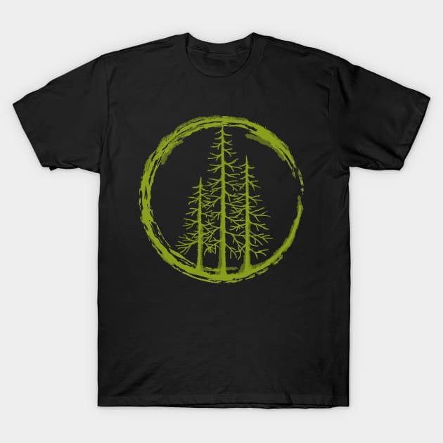 Pacific Northwest Evergreen Trees watercolor design. T-Shirt by StephJChild